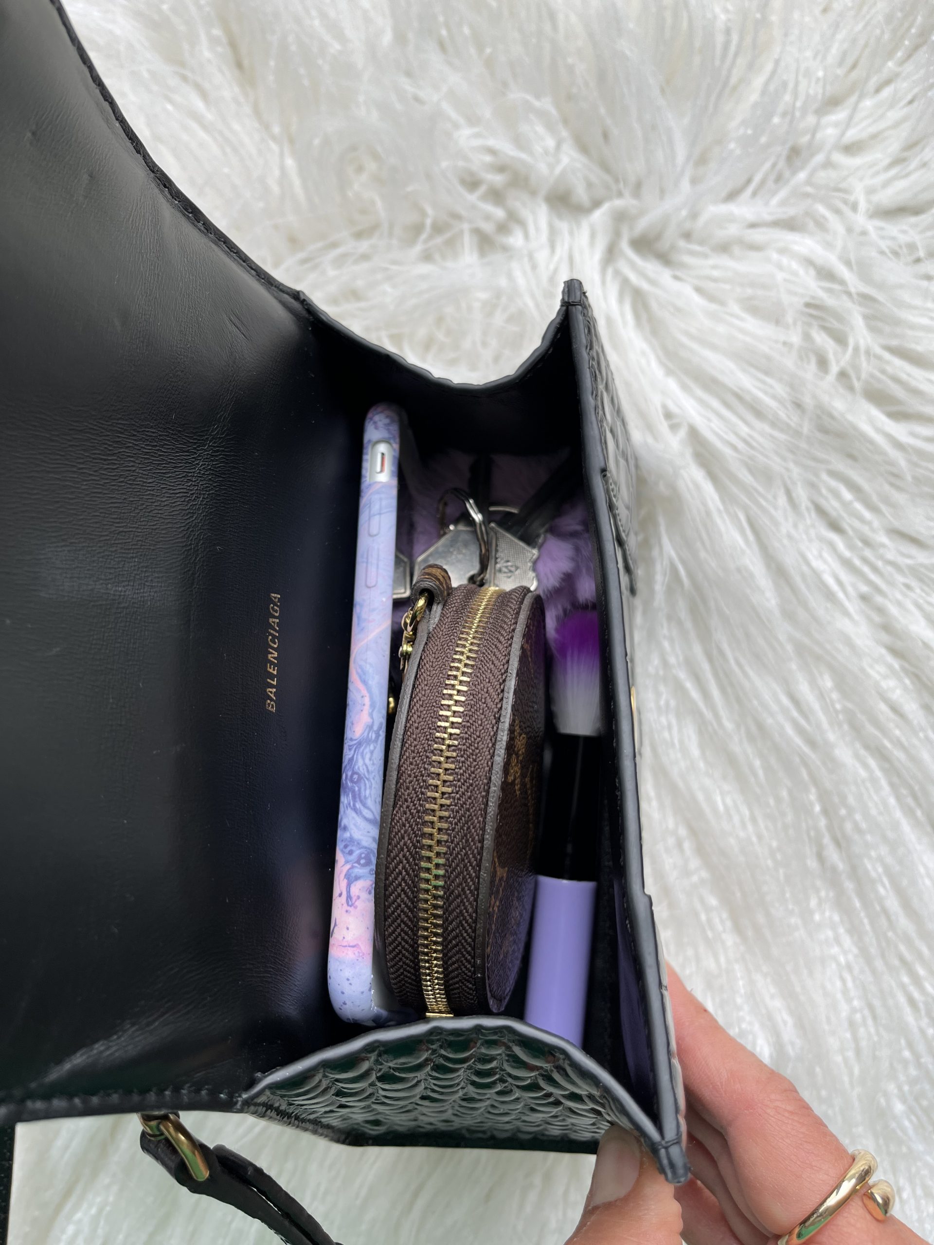Shop Balenciaga Hourglass XS Handbag In Sparkling Fabric  Saks Fifth Avenue