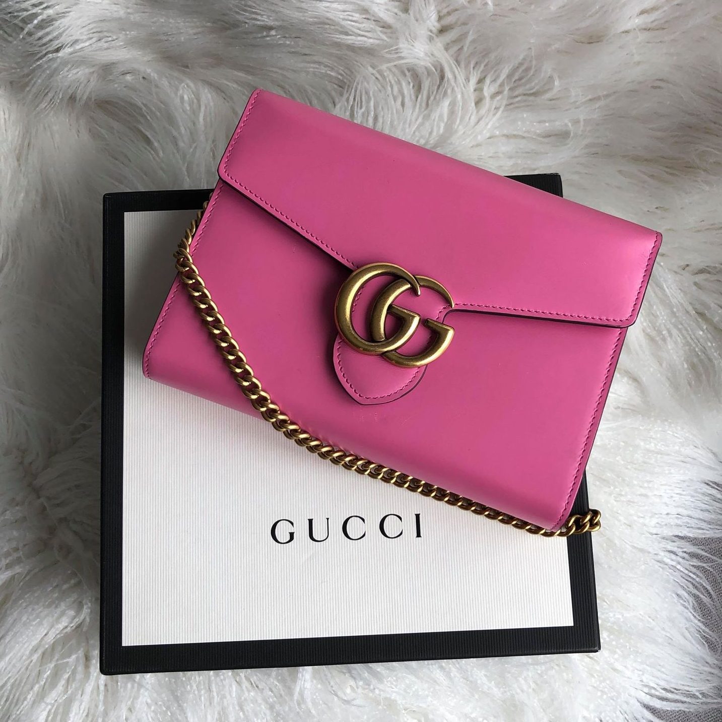 pink gucci chain bag