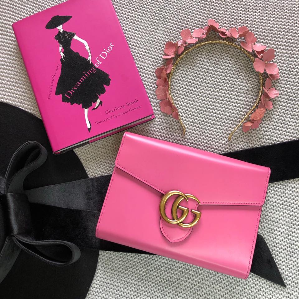 Gucci marmont wallet on cheap chain pink