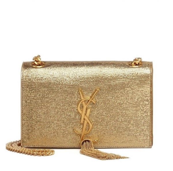 ysl gold clutch with tassel