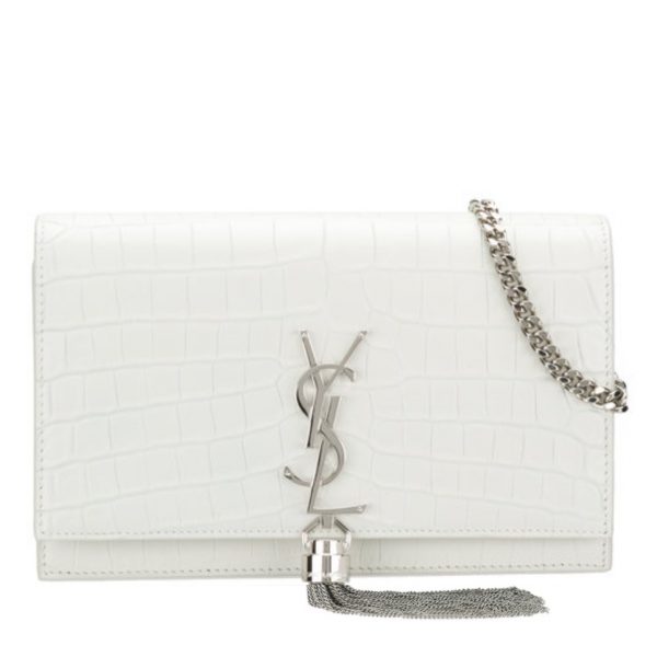 white ysl bag silver chain